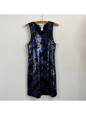 A+O Sequin Chevron Cocktail Mini Dress